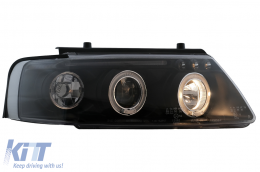 Faros Angel Eyes para VW Passat B5 3B 11.1996-08.2000 Luces Halógenas Negro-image-6112574