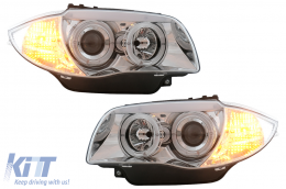 Faros delanteros Angel Eyes para BMW Serie 1 E81 E82 E87 E88 2004-2011 Cromados-image-6111967