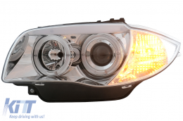 Faros delanteros Angel Eyes para BMW Serie 1 E81 E82 E87 E88 2004-2011 Cromados-image-6111968