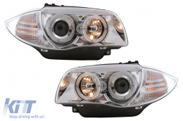 Faros delanteros Angel Eyes para BMW Serie 1 E81 E82 E87 E88 2004-2011 Cromados-image-6111970