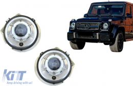 Faros Delanteros Cromo para Mercedes Clase G W463 1989-2012 Bi-Xenon Look-image-6102288