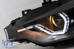 Faros delanteros LED DRL Angel Eyes para BMW 3 F30 F31 LCI Sedan Touring 15-19 Negro-image-6100369