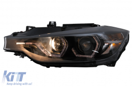 Faros delanteros LED DRL Angel Eyes para BMW 3 F30 F31 LCI Sedan Touring 15-19 Negro-image-6100372