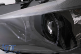 Faros delanteros LED DRL Angel Eyes para BMW 3 F30 F31 LCI Sedan Touring 15-19 Negro-image-6100383