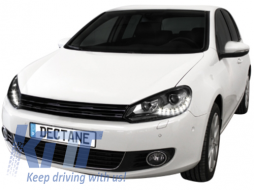 Faros Delanteros LED DRL para VW Golf 6 VI 10.2008-2012 Luces diurnas Negras-image-6015024