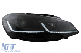 Faros Delanteros LED para VW Golf 7 12-2017 Negro Facelift G7.5 Diseño Dinámico-image-6105934