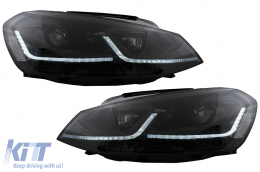 Faros Delanteros LED para VW Golf 7 12-2017 Negro Facelift G7.5 Diseño Dinámico-image-6105935