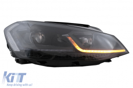 Faros Delanteros LED para VW Golf 7 12-2017 Negro Facelift G7.5 Diseño Dinámico-image-6105942