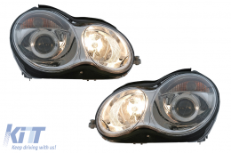 Faros delanteros para Mercedes Clase C W203 07.2000-03.2004 Halógenos Cromo H7-image-6107759
