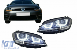 Faros DRL LED 3D para VW Golf 7 VII 12-17 RLine Look Flowing Sequential Dinámica-image-6081908