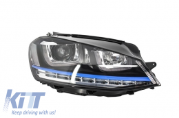 Faros LED 3D DRL para VW Golf 7 VII 12-17 GTE Look Giro LED FLOWING Dinámico--image-6004283