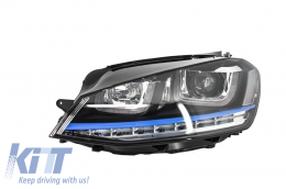 Faros LED 3D DRL para VW Golf 7 VII 12-17 GTE Look Giro LED FLOWING Dinámico--image-6004284