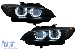 Faros LED Angel Eyes 3D para BMW Serie 3 E92 E93 2006-2010 con xenón Negro-image-6109353