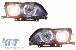 Faros LED Angel Eyes para BMW 3 Series E46 09.2001 - 03.2005 Xenon Look Negro-image-6033920