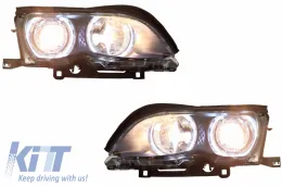 Faros LED Angel Eyes para BMW 3 Series E46 09.2001 - 03.2005 Xenon Look Negro-image-6033922