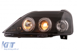 Faros LED Angel Eyes para Dacia Logan 2004-2008 Negro Headlights-image-6107427
