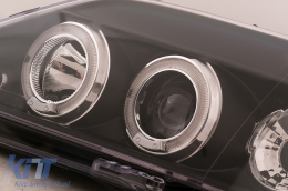 Faros LED Angel Eyes para Dacia Logan 2004-2008 Negro Headlights-image-6107432