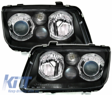 image-21-Faros LED Angel Eyes para VW Bora 1998-2005 Antiniebla 2 Llantas Halo Negro