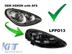 Faros LED de tuning adecuados para Porsche Cayenne 2010-2015 para el modelo equipado con xenón de fábrica y AFS, con base negra, izquierdo y derecho-image-6153175