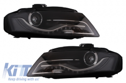 Faros LED DRL para Audi A4 B8 8K 04.08-11 Luces diurna Negro-image-6015008