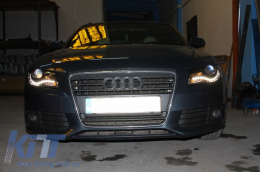 Faros LED DRL para Audi A4 B8 8K 04.08-11 Luces diurna Negro-image-6018531