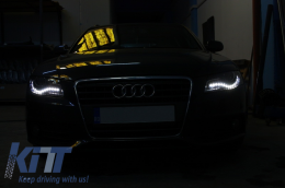 Faros LED DRL para Audi A4 B8 8K 04.08-11 Luces diurna Negro-image-6018532