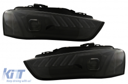 Faros LED DRL para AUDI A4 B8.5 Facelift 2012-2015 Señal dinámica Negro-image-6109327