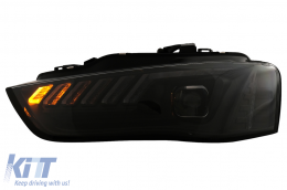 Faros LED DRL para AUDI A4 B8.5 Facelift 2012-2015 Señal dinámica Negro-image-6109341