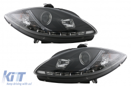 Faros LED DRL para Seat Leon Altea Toledo 06.2005-2009 Negro-image-6093334