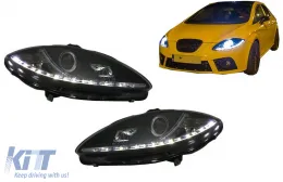 image-50-Faros LED DRL para Seat Leon Altea Toledo 06.2005-2009 Negro