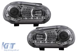 image-4-Faros LED DRL para VW Golf 4 09.1997-09.2003 Luces Circulación Diurna Cromadas