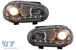Faros LED DRL para VW Golf 4 09.1997-09.2003 Luces Circulación Diurna Cromadas-image-6105371