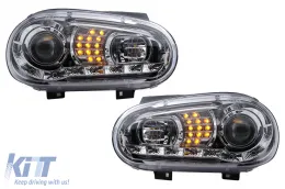 Faros LED DRL para VW Golf 4 09.1997-09.2003 Luces Circulación Diurna Cromadas-image-6105380