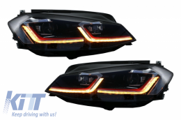 Faros LED DRL para VW Golf 7.5 VII 17+ GTI Look Señal dinámica Luces Giro-image-6042145