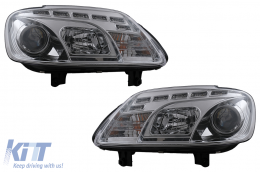 Faros LED DRL para VW Touran 1T Caddy 03-06 Luces de circulación diurna cromadas-image-6105384
