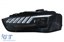 Faros LED DRL Xenon para AUDI A4 B8.5 Facelift 12-15 Señal dinámica Negro-image-6099977