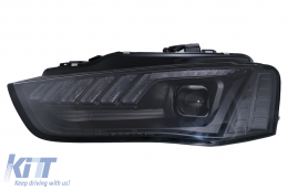 Faros LED DRL Xenon para AUDI A4 B8.5 Facelift 12-15 Señal dinámica Negro-image-6099986