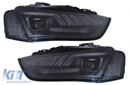 Faros LED DRL Xenon para AUDI A4 B8.5 Facelift 12-15 Señal dinámica Negro-image-6099987