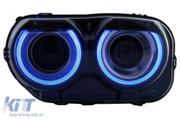 Faros LED para Dodge Challenger 2015-2023 Negro para Halógen Headlights Luces RGB-image-6111083