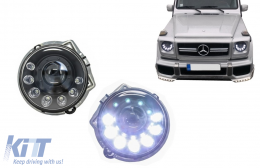 Faros LED para Mercedes Clase G W463 89-12 Diseño Bi-Xenon Negro-image-6073072