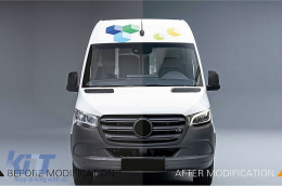 Faros LED para Mercedes Sprinter W907 W910 halógenos 2019-2023 Negro Headlights-image-6114970