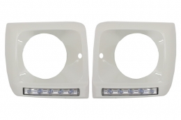 Faros Negro bi-xenón Look cubiertas LED DRL para Mercedes G W463 89-12 G65 Look-image-6019960