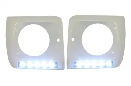 Faros Negro bi-xenón Look cubiertas LED DRL para Mercedes G W463 89-12 G65 Look-image-6019963