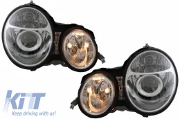 image-2-Faros para Mercedes E Clase W210 1995-1998 HID Look Lente Cromo