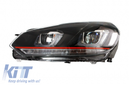 Faros para VW Golf 6 VI 08-13 LED 7 3D LED DRL U-Look LED Luz que fluye Dinámica-image-6014653