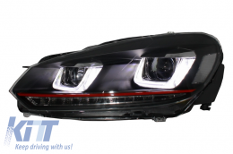 Faros para VW Golf 6 VI 08-13 LED 7 3D LED DRL U-Look LED Luz que fluye Dinámica-image-6014657