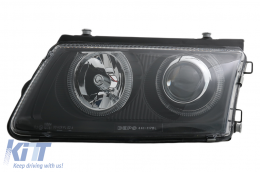 Faros para VW Passat 3B 1996-2000 Llantas Halo Negras-image-60420