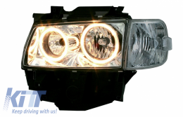 Faros para VW T4 1997-08.2003 Headlight Lamp 2 Llantas Halo Negro--image-60527