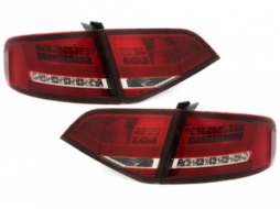 Faros traseros LED para Audi A4 B8 8K Limousine 2007-2010 Rojo Transparente-image-65535