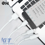 Fast Charge Cable USB 3 in 1 suitable for Lightning, Micro, Type-C, White, 120cm ON Mobile Accessories, 1 Piece